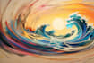 create abstract art print, digital painting background