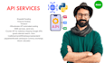 integrate web, linkedin, google maps API by python with nodejs