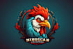 do awesome rooster chicken mascot logo design