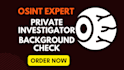 be your private investigator on any target, background check and osint expert