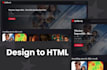 convert figma to HTML PSD to HTML xd to HTML landing page