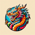 do unique japani dragon mascot logo