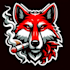 design excellent wonderful red smoking  wolf mascot logo