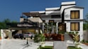 design house exterior model, 3d rendering, walkthrough
