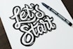 create logo in hand lettering and handdrawn style