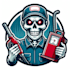 design unique skull gas mascot logo
