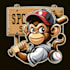 make a luxurious mascot cartoon monkey logo design