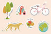 design clean badge, sticker, decal, die cut label, logo design
