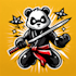 creative panda ninja mascot logo design
