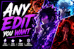 create epic anime edit and anime amv for tiktok and youtube