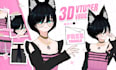 create 3d character models for vtuber, vroid, vrchat, anime, 3d rigging, stream