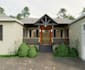 create 3d rendering exterior, backyard, porch, patio