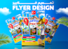 design tour, travel, summer, beach, pool,boat party flyer arabic,english,french