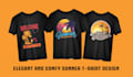 do trendy summer beach camp t shirt design and custom graphic t shirt