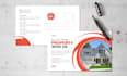 create a awesome real estate and business post card