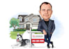 unique real estate cartoons caricature from your photo
