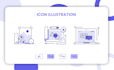 create modern and unique custom icons and illustrations