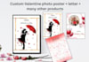 create custom valentine photo poster seamless pattern, candle jar label