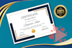 design professional, unique and custom course certificate