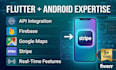 develop a professional flutter app for android and ios