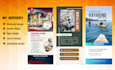 design rack card , post card , pop up banner , standee