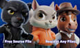 design stylized cute 3d character models, animal, mascot using blender