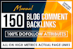 create mix 120 niche relevant comment backlinks manually