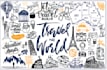 design doodle wall art, wallpaper, mural, decal
