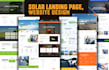 design responsive solar website wordpress landing page, elementor pro expert