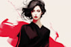 create feminine character logo and friendship portrait