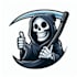 creative unique skull reaper mascot logo with express delivery