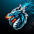 design outstanding fire blue dragon mascot logo with express delivery