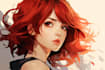 create feminine character logo and friendship portrait