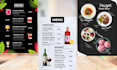 create a professional restaurant menu and food menu