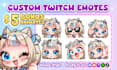 draw emotes, chibi emotes, twitch emotes, animated emotes, vtuber for stream