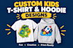 design custom kids t shirt and hoodie graphics for schools