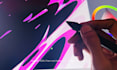 create a lyrics video with custom 2d liquid fx animations