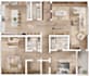 create a modern colored floor plan with furniture layout