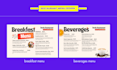 do restaurant menu design, modern restaurant menu, food menu