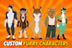 draw custom furry character design and original fursona oc