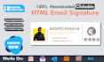 make professional clickable HTML email signature design with headshot and logo