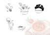 create hand drawn icons set