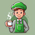 make modern barista coffee mascot logo design with express delivery