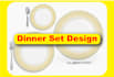 do ceramic dinner set decal art layout design