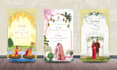 design indian caricature wedding invitation video