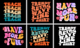 created retro wavy groovy hippie t shirt logo an illustrator