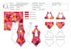 design cad flat sketch or technical package for swimsuit, bikini