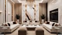 design a luxurious  interior with stylish furniture
