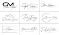 fast design signatures, cursive, scripted, handwritten logo