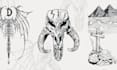 draw unique custom tattoo designs in engraving etching style